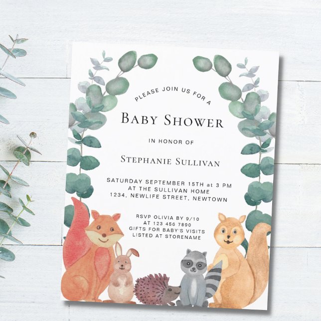  Budget Woodland Animals Baby Shower Invitation (Creator Uploaded)