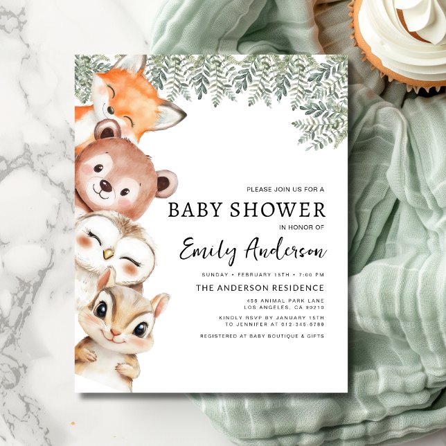 Budget Woodland Animals Baby Shower Invitation Flyer (Creator Uploaded)
