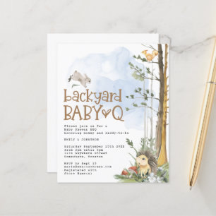 Budget Woodland Baby Q Backyard Baby Shower Invite
