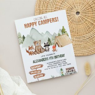 Budget Woodland Happy Camper Camping Kids Birthday