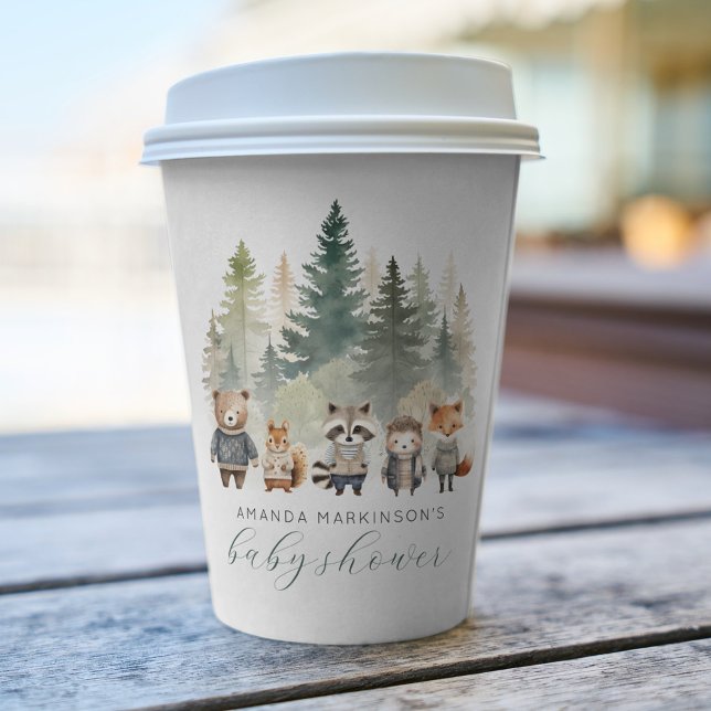 Budget Woodland Watercolor Baby Shower Paper Cups (Creator Uploaded)
