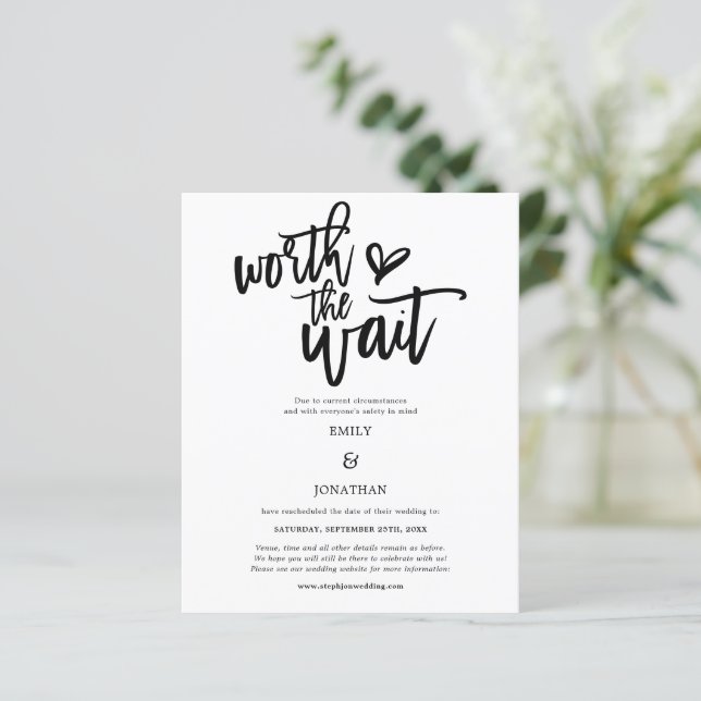 Budget Worth the Wait Wedding Save the Date (Standing Front)