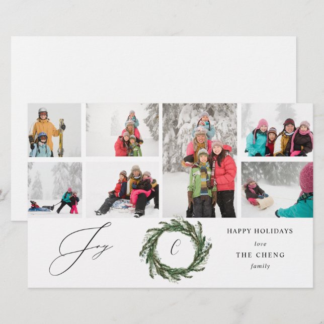 Budget Wreath Monogram Joy 7 Photo - Medium (Front/Back)