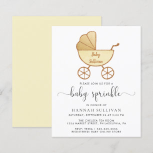Budget Yellow Carriage Baby Sprinkle Invitation