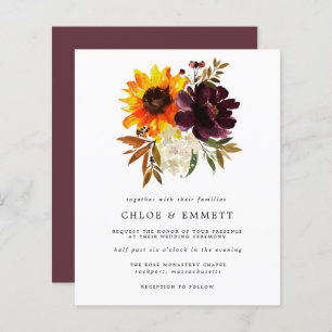 Budget Yellow Sunflower Purple Peony Wedding