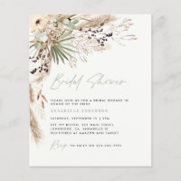 budgetcBridal shower pampas gras modern invitation