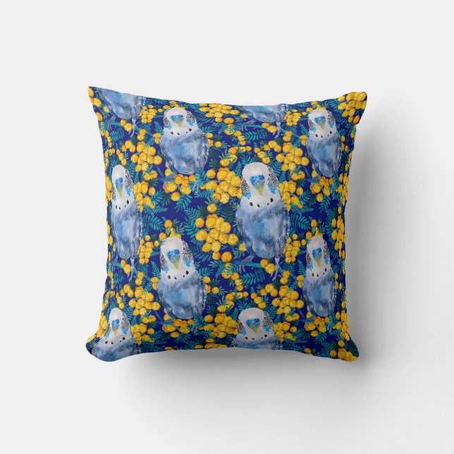 Budgie And Wattle Pattern Cushion (Front)