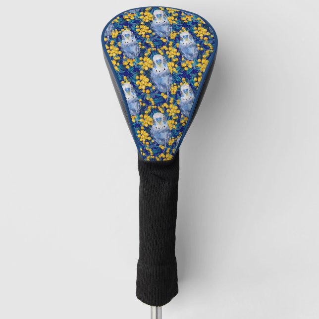 Budgie And Wattle Pattern  Golf Head Cover (Front)