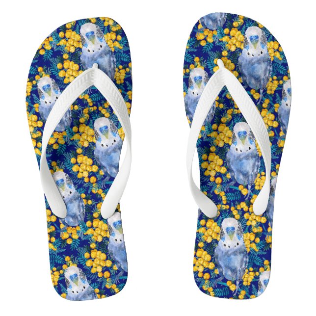 Budgie And Wattle Pattern Thongs (Footbed)