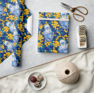 Budgie And Wattle Pattern Wrapping Paper