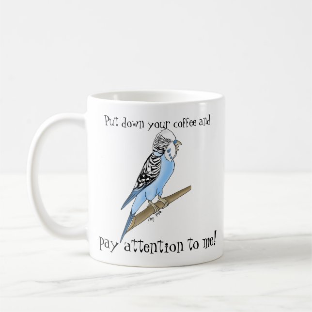 Budgie Attention Seeker Mug (Left)