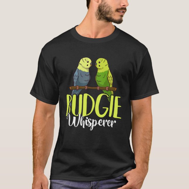 Budgie Bird Budgerigar Parakeet Cage T-Shirt (Front)