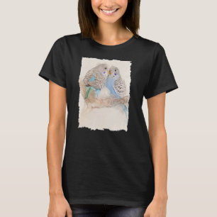 Budgie Bird Cute Animal Portrait Illustration T-Shirt