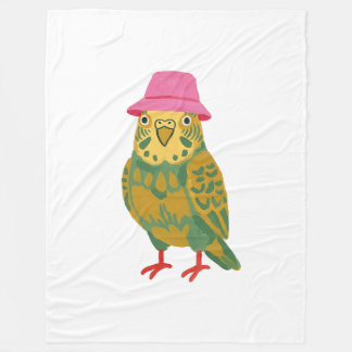 Budgie Blanket with Pink Bucket Hat