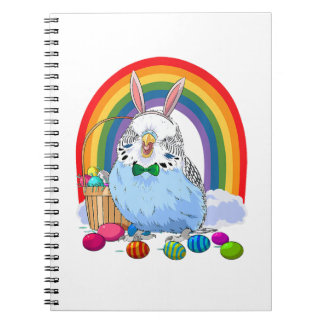 Budgie Blue Parakeet Easter Eggs Bunny Premium Notebook