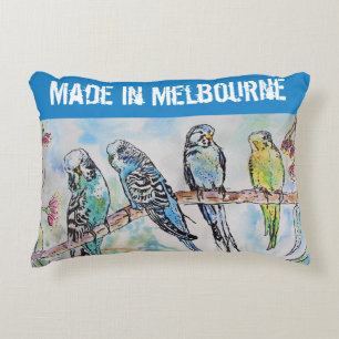 Budgie Budgerigar Bird Made In Melbourne Birds Decorative Cushion