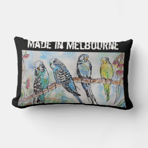 Budgie Budgerigar Bird Made In Melbourne Birds Lumbar Cushion