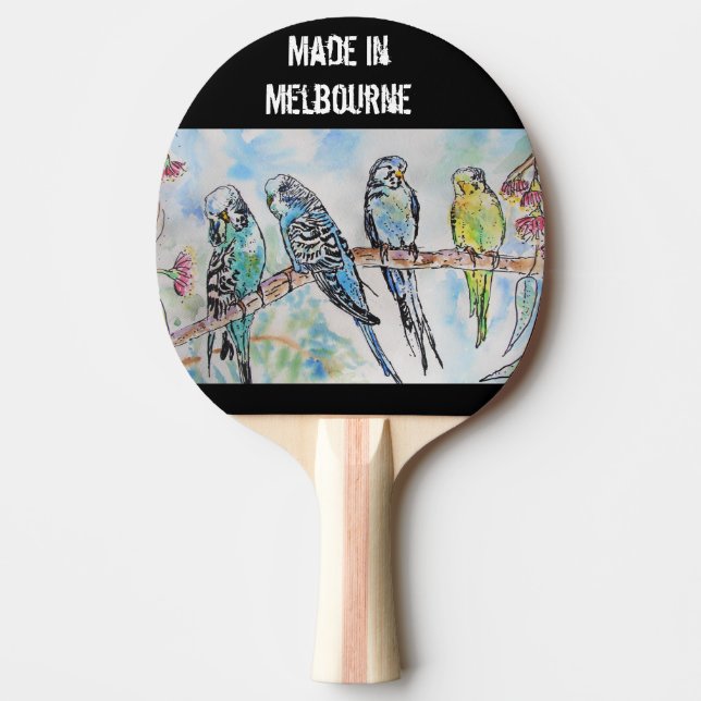 Budgie Budgerigar Bird Made In Melbourne Birds Ping Pong Paddle (Front)