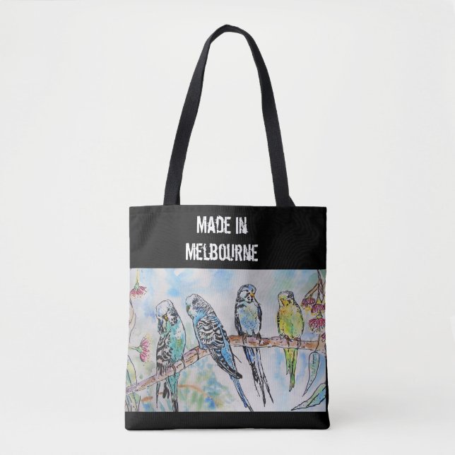 Budgie Budgerigar Bird Made In Melbourne Birds Tote Bag (Front)