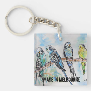 Budgie Budgerigar Bird Made In Melbourne  Key Ring