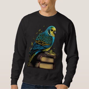 Budgie Budgerigar Book Parakeet Bird Bookworm Read Sweatshirt