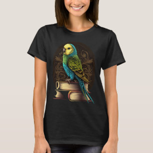 Budgie Budgerigar Book Parakeet Bird Bookworm Read T-Shirt