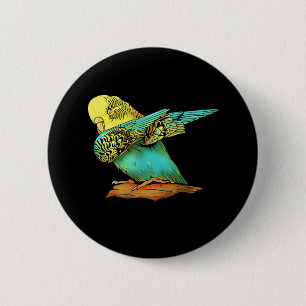 Budgie Budgerigar Dabbing 6 Cm Round Badge