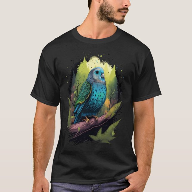 Budgie Budgerigar Parakeet Bird Nature Birdwatchin T-Shirt (Front)