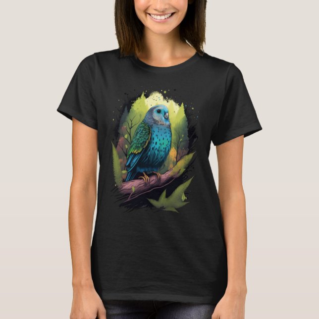 Budgie Budgerigar Parakeet Bird Nature Birdwatchin T-Shirt (Front)
