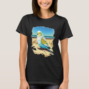 Budgie Budgerigar Parakeet Bird Ocean Beach Summer T-Shirt