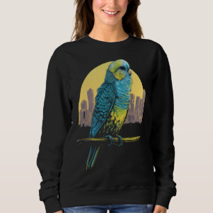 Budgie Budgerigar Parakeet City Skyline Parrot Bir Sweatshirt