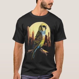 Budgie Budgerigar Parakeet City Skyline Parrot Bir T-Shirt