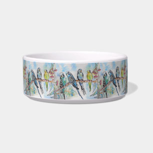 Budgie budgerigars birds pretty Bird Drink Bowl