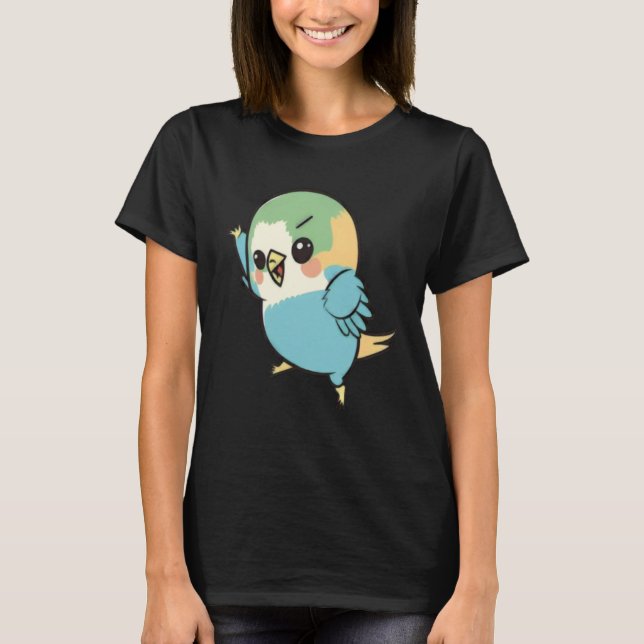 Budgie Dabbing Budgerigar Parakeet Bird Dab Dance  T-Shirt (Front)