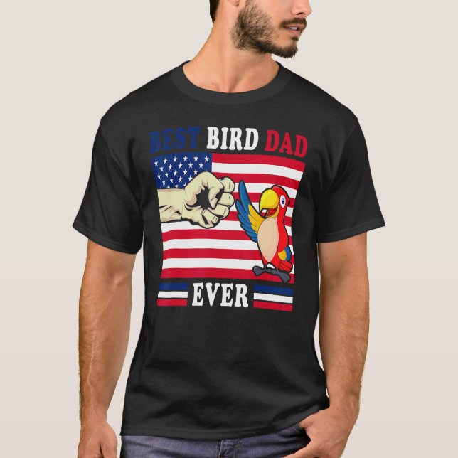 Budgie Dad Bird  Father Animal Enthusiast Bird Guy T-Shirt (Front)