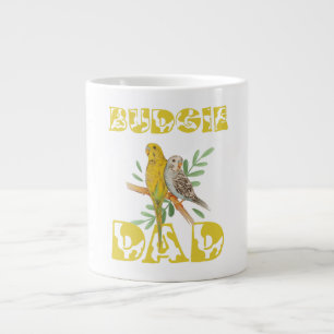Budgie dad retro funny parrot lover owner Large Coffee Mug