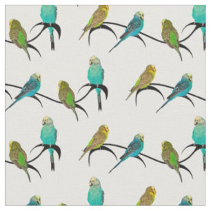 Budgie Frenzy Fabric (choose colour)