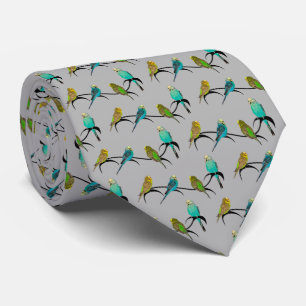 Budgie Frenzy Tie (Grey)