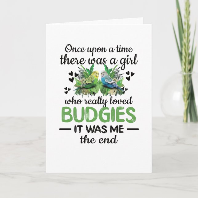 Budgie Girl Gifts Budgie Lover Parakeet Budgerigar Card (Front)