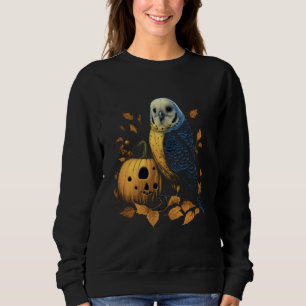 Budgie Halloween Pumpkin Budgerigar Parakeet Bird  Sweatshirt