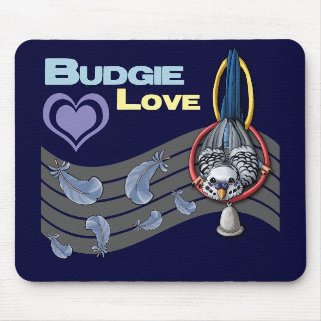 Budgie Love "Cutie" Mousepad (Front)