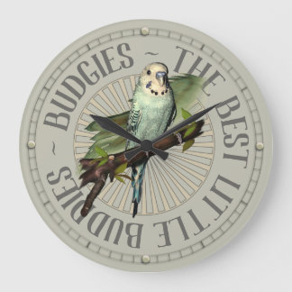 Budgie Love Large Clock