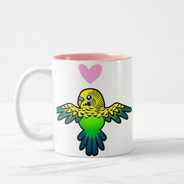 Budgie Love Two-Tone Coffee Mug (Left)