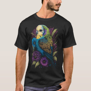 Budgie Mom Flower Budgerigar Parakeet Bird Mother T-Shirt