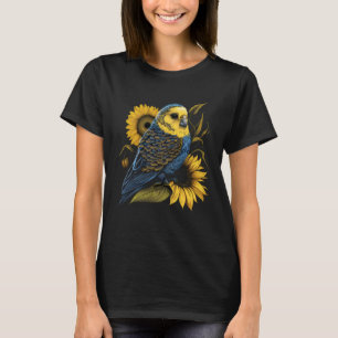 Budgie Mum Budgerigar Sunflower Parakeet Bird Moth T-Shirt