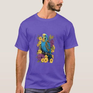 Budgie Mum Flower Budgerigar Parakeet Bird family T-Shirt