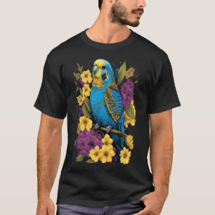 Budgie Mum Flower Budgerigar Parakeet Bird Mother T-Shirt