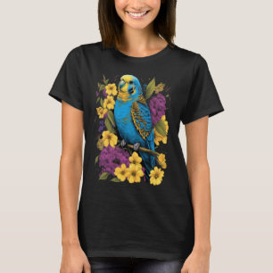 Budgie Mum Flower Budgerigar Parakeet Bird Mother T-Shirt
