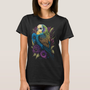Budgie Mum Flower Budgerigar Parakeet Bird Mother T-Shirt