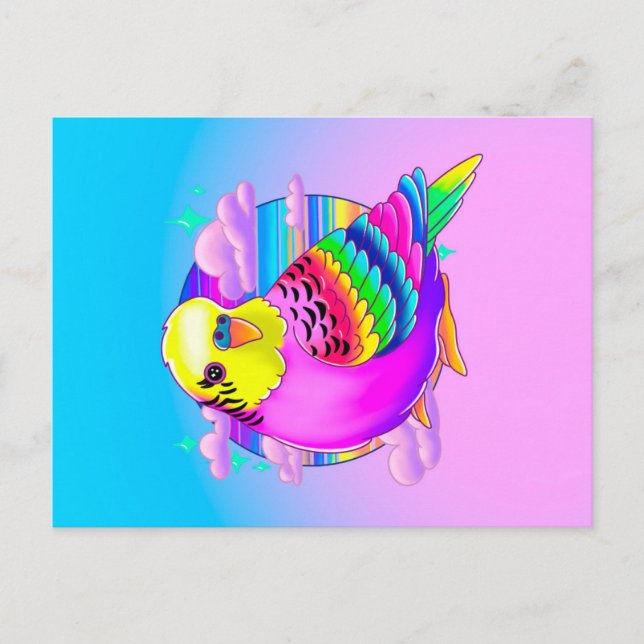 Budgie Neon Postcard (Front)